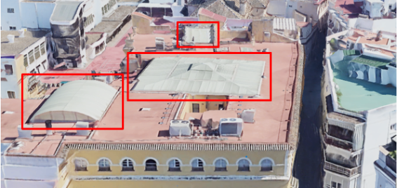 Estructura móvil para la remodelación de un lucernario en un edificio de arquitectura regionalista de José Espiau - Alquiansa